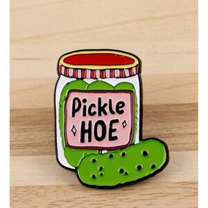 Pickle H♡E Funny Enamel Pin Humorous Jar Lapel Pin Green Pink NWT